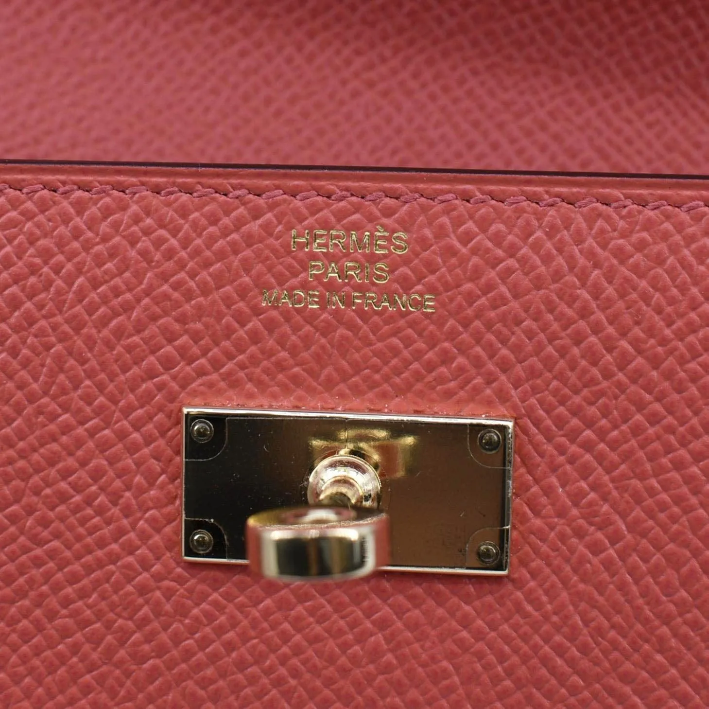 HERMES Kelly Epsom Leather Wallet Flamingo