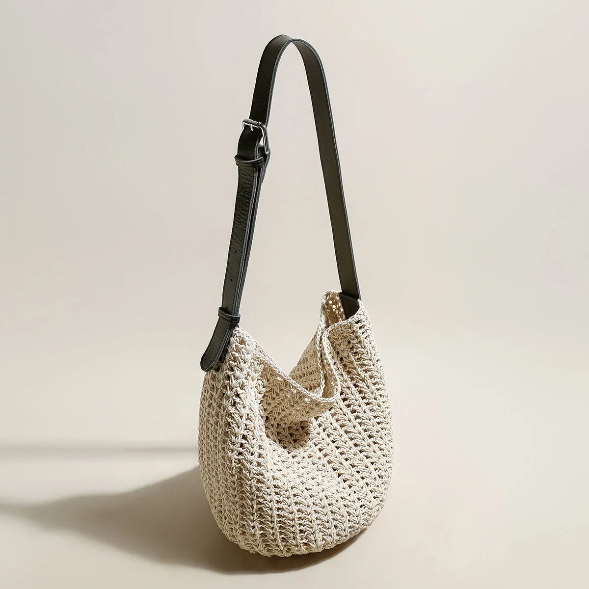 High-tech with Beach Tote Straps High-tech Medium Blue Bag Leather White