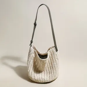 High-tech with Beach Tote Straps High-tech Medium Blue Bag Leather White