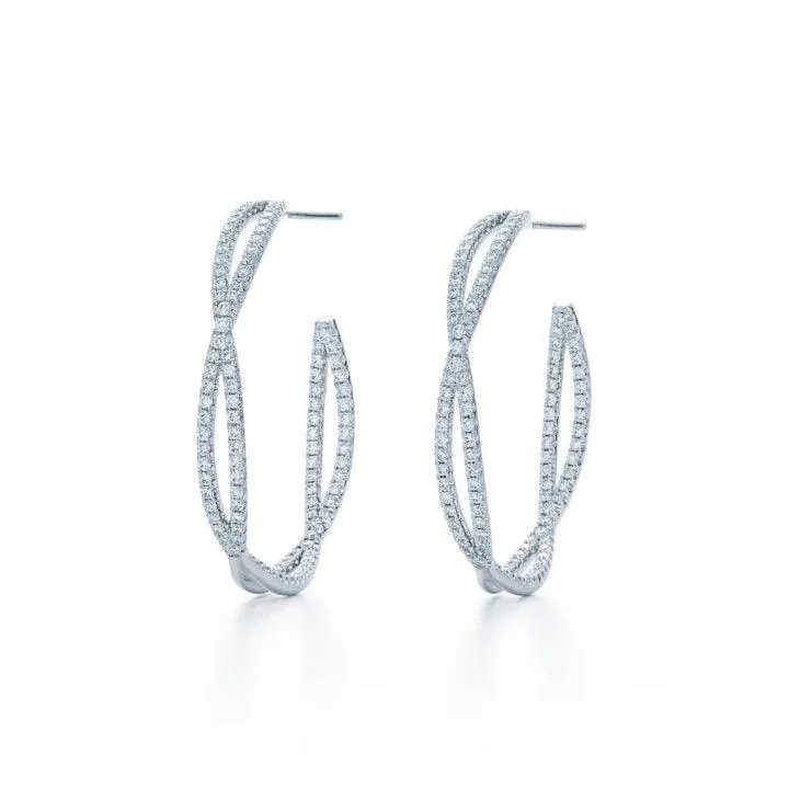 Hoop Earrings with Pavé Diamonds