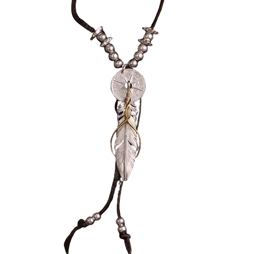 Horizon Blue Rail Feather Sun Crest Pendant