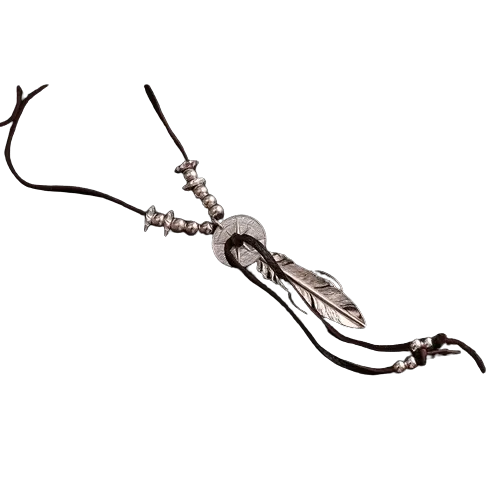 Horizon Blue Rail Feather Sun Crest Pendant