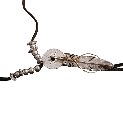 Horizon Blue Rail Feather Sun Crest Pendant