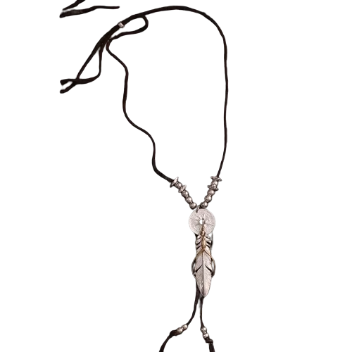 Horizon Blue Rail Feather Sun Crest Pendant