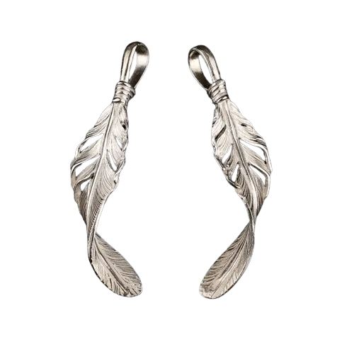 Horizon Blue Silver Twist Feather