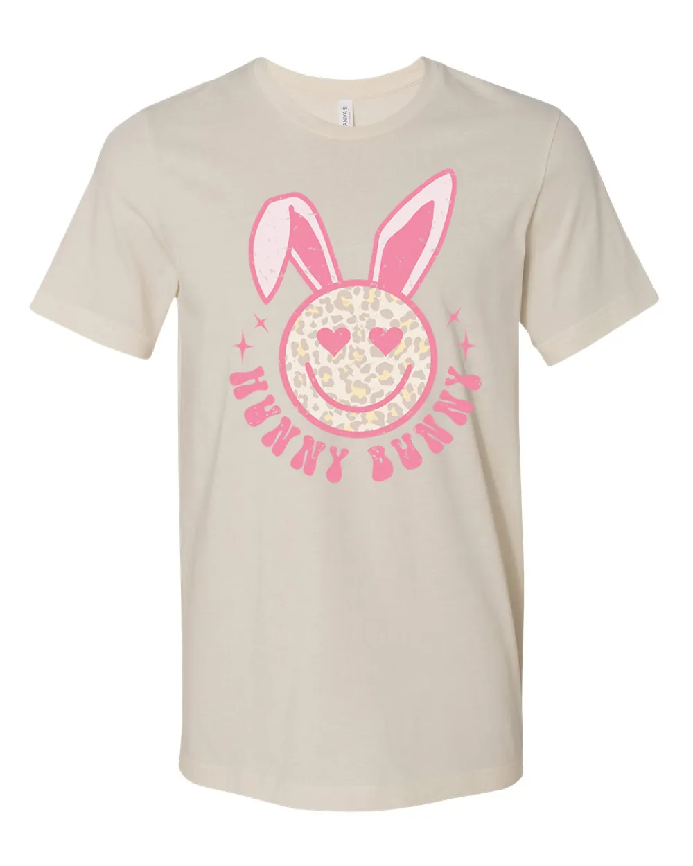 Hunny Bunny Retro Leopard Smiley Face Bunny Tee