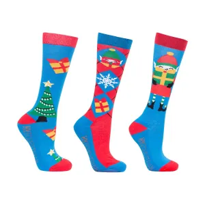 Hy Equestrian Jolly Elves Children'S Socks (Pack Of 3)