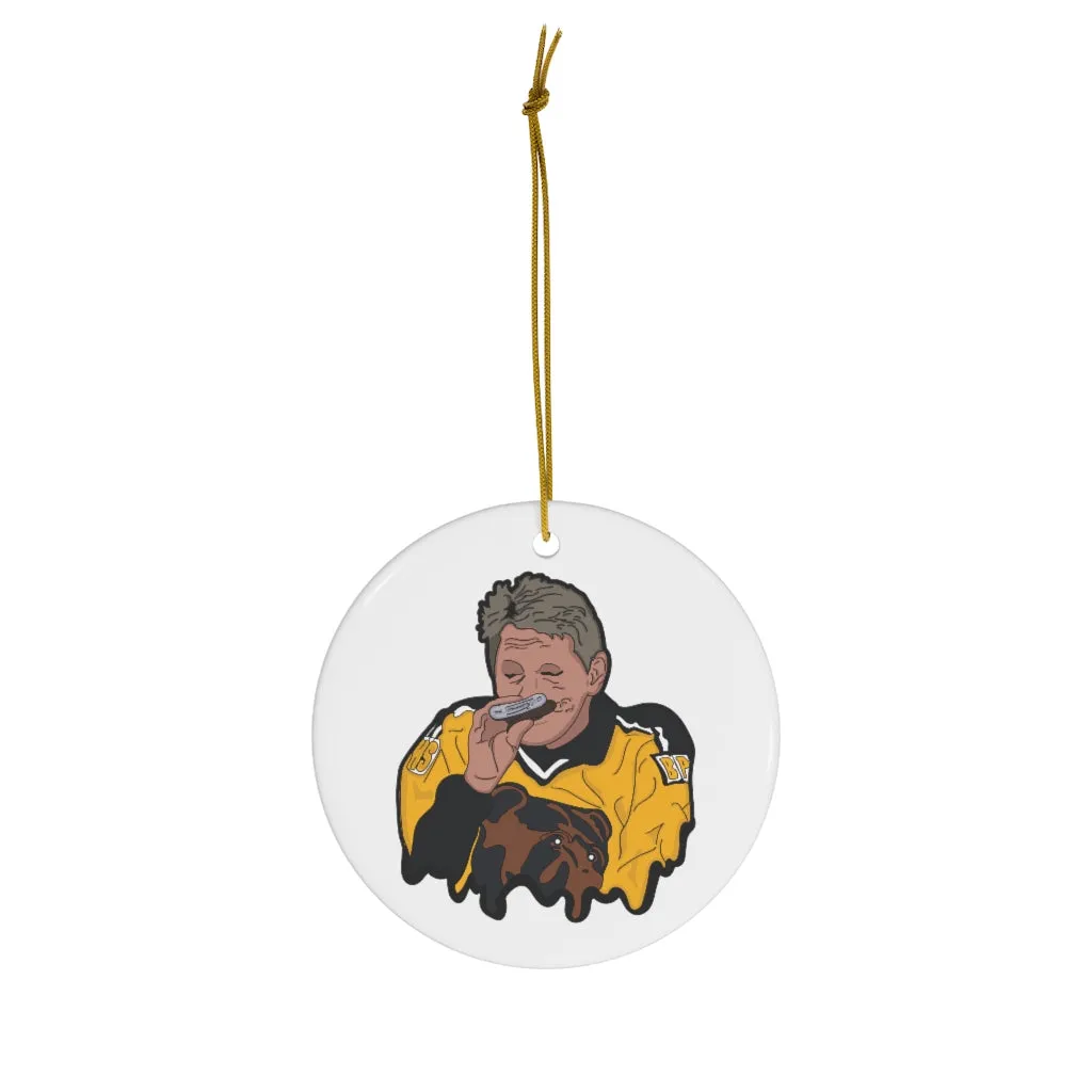 Iconic Bruins Flask Drinker Ceramic Ornament
