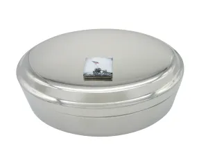 Iconic Flag Raising Pendant Oval Trinket Jewelry Box