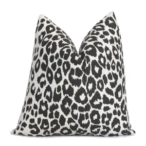 Iconic Leopard Pillow - Graphite