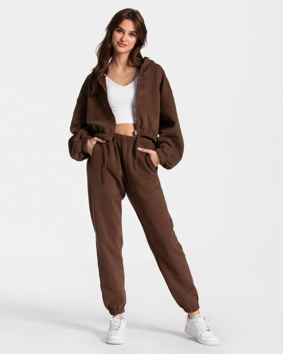 Iconic Oversized Zip Hoodie "Braun"