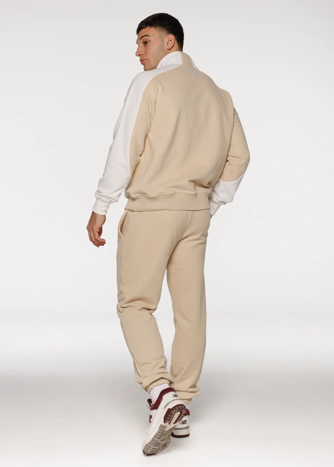 Iconic Retro ¼ Zip - Beige-White