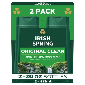 Irish Spring Body Wash for Men, Original Clean Body Wash, 20 Oz, 2 Pack
