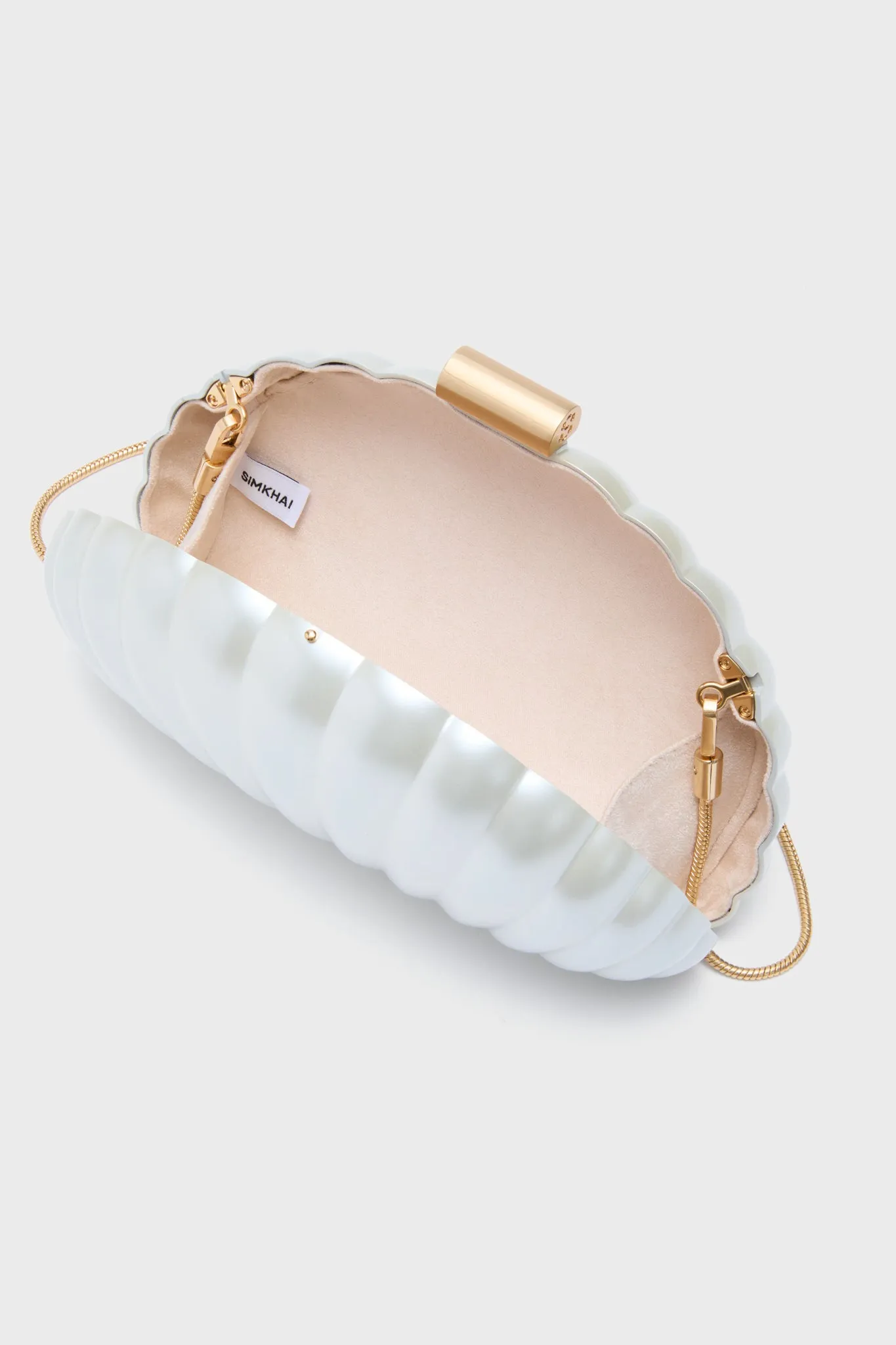 Ivory Monet Pearlized Shell Clutch