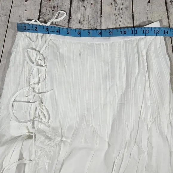 J. Crew Embroidered side-tie skirt in cotton voile White 6 NWT