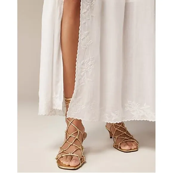 J. Crew Embroidered side-tie skirt in cotton voile White 6 NWT
