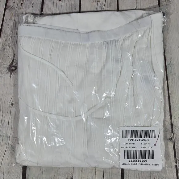J. Crew Embroidered side-tie skirt in cotton voile White 6 NWT
