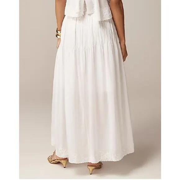J. Crew Embroidered side-tie skirt in cotton voile White 6 NWT