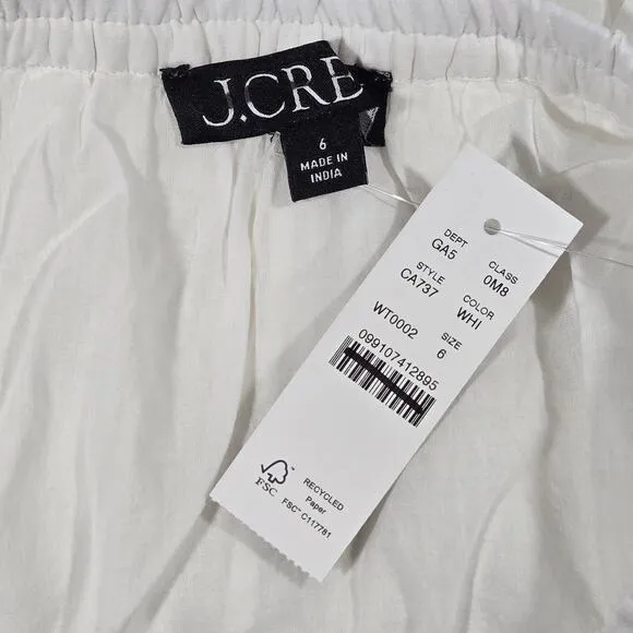 J. Crew Embroidered side-tie skirt in cotton voile White 6 NWT