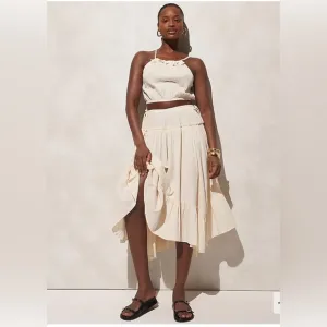 J.CREW Size S Warm Sesame Halter skirt in airy gauze