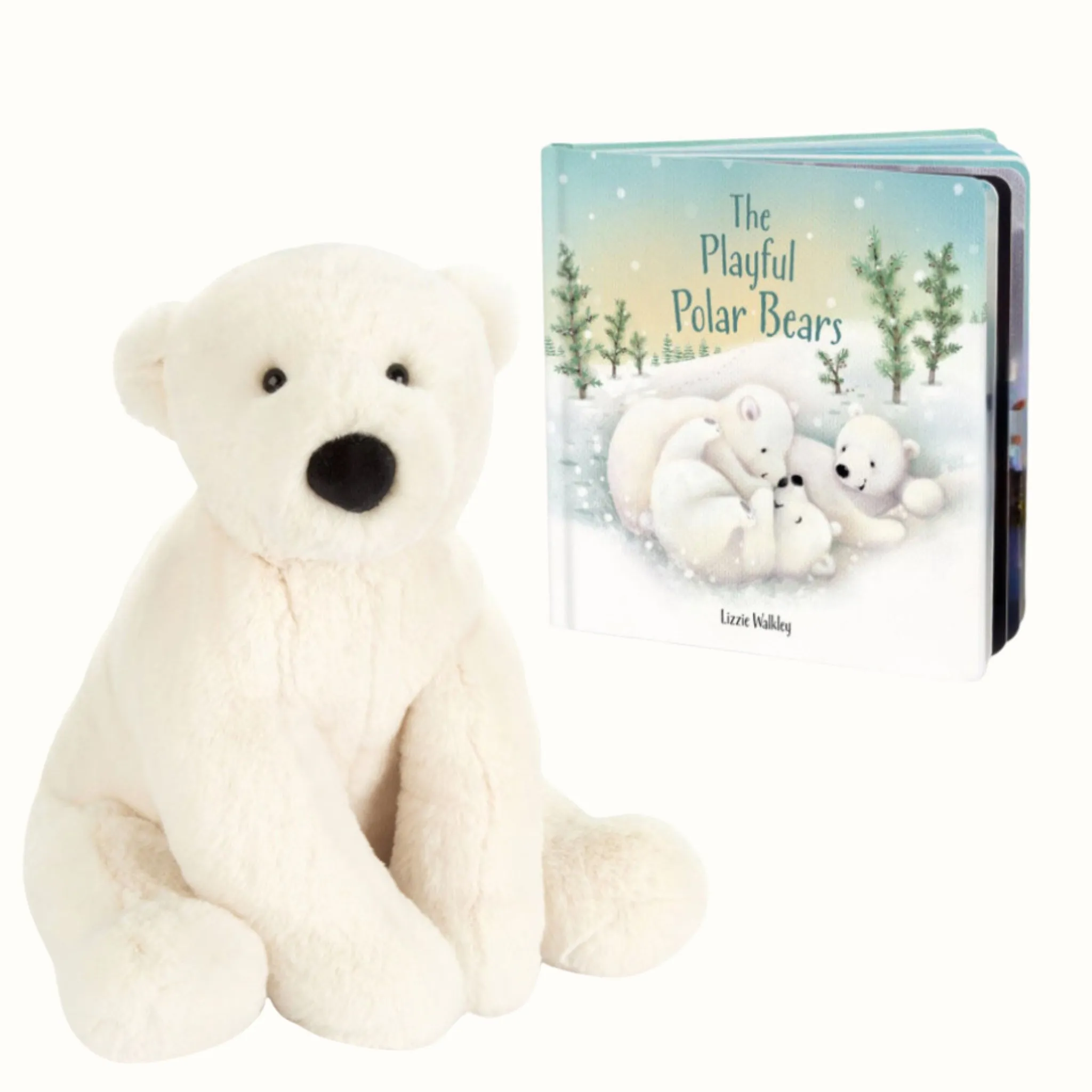 Jellycat The Playful Polar Bears Book And Perry Polar Bear Medium