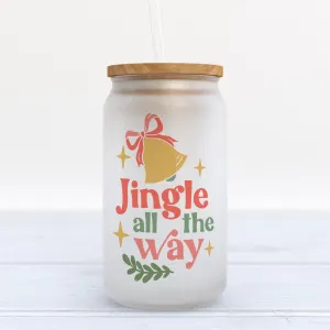 Jingle All the Way Christmas Retro Frosted Glass Can Tumbler