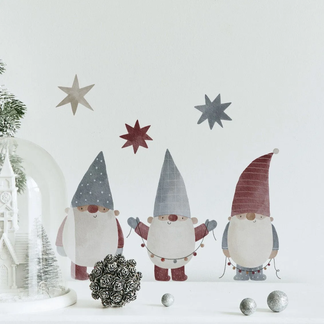 Joanie & Jeanie - Set of 3 Christmas Gnomes Wall Sticker