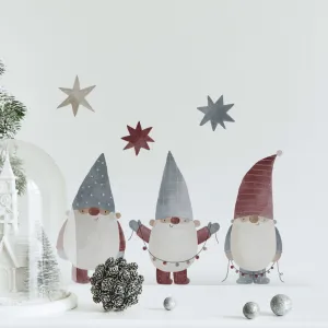 Joanie & Jeanie - Set of 3 Christmas Gnomes Wall Sticker