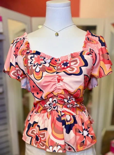 JoyJoy Peach Blossom Crop Top