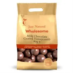 Just Natural Wholesome | Milk Chocolate Coated Honeycomb 80g | 80g