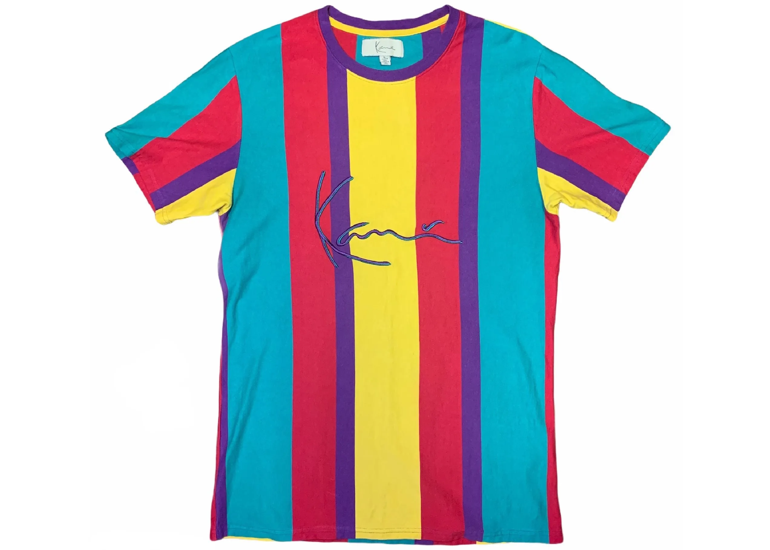 Karl Kani Vertical Stripe Script Tee “Multicolor”