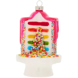 kat   annie Confetti Cake Glass Christmas Ornament