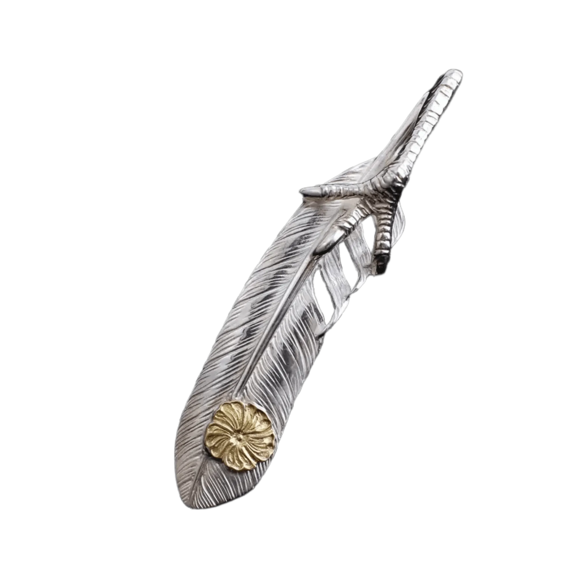 Ken Kikuchi K24 Point Feather with Claw Pendant