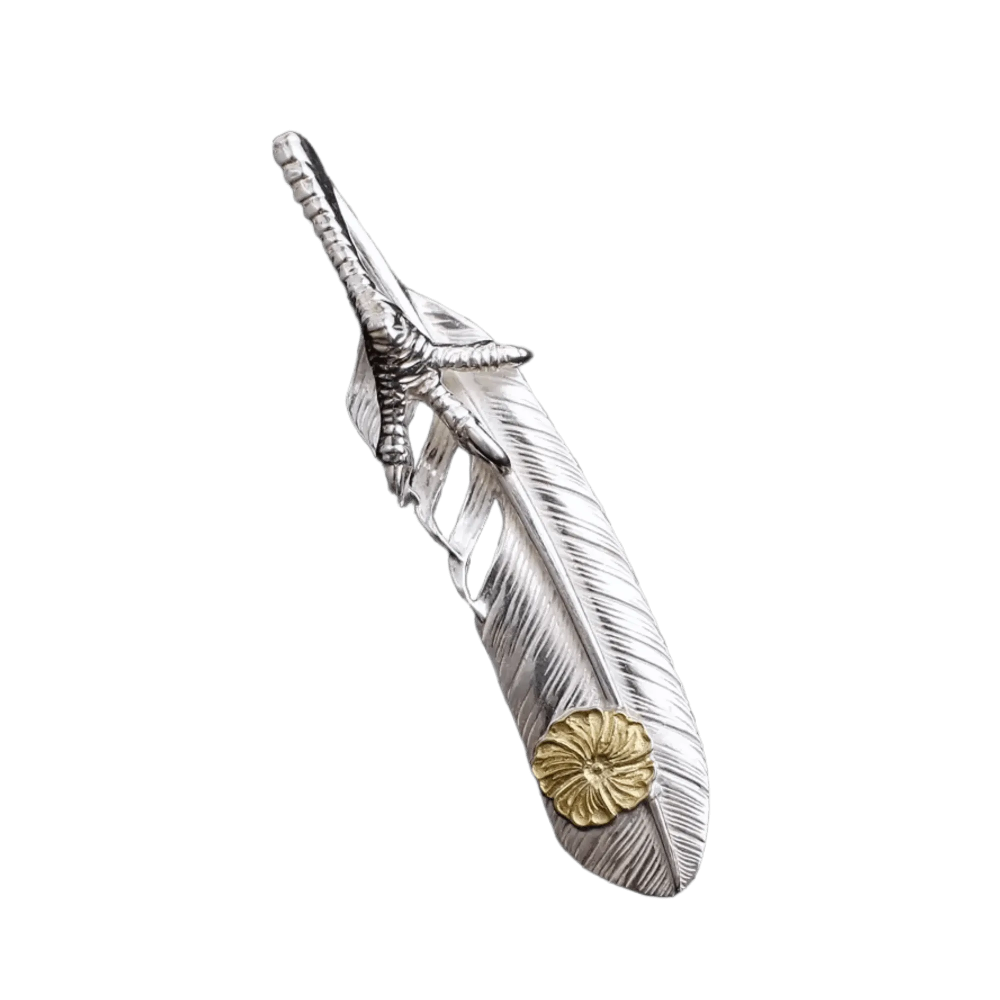 Ken Kikuchi K24 Point Feather with Claw Pendant