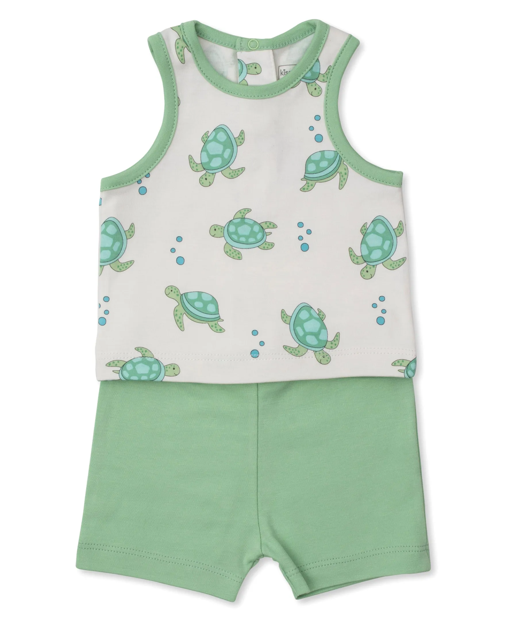 Kissy Kissy Playful Turtles Shorts Set - Green