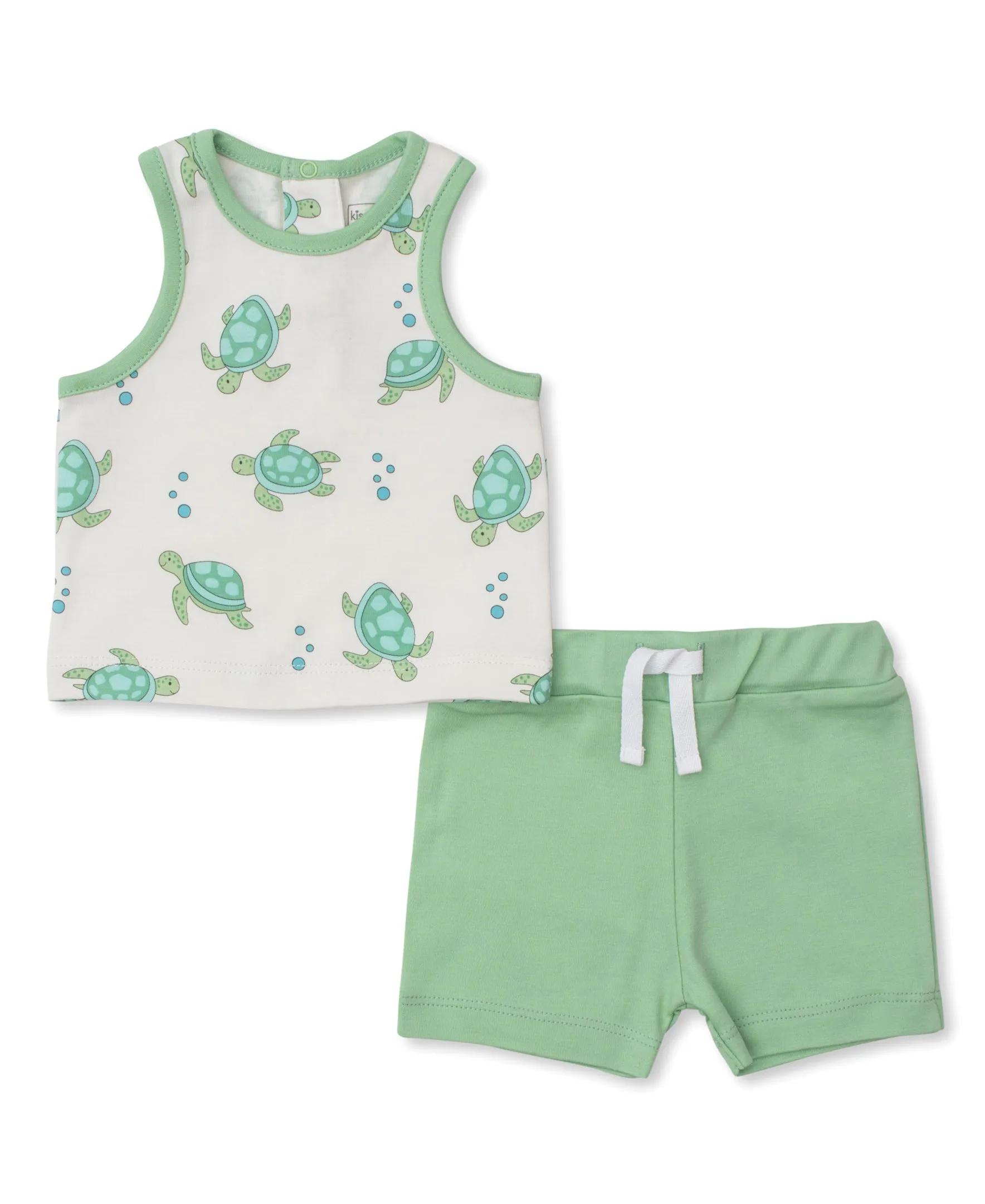 Kissy Kissy Playful Turtles Shorts Set - Green