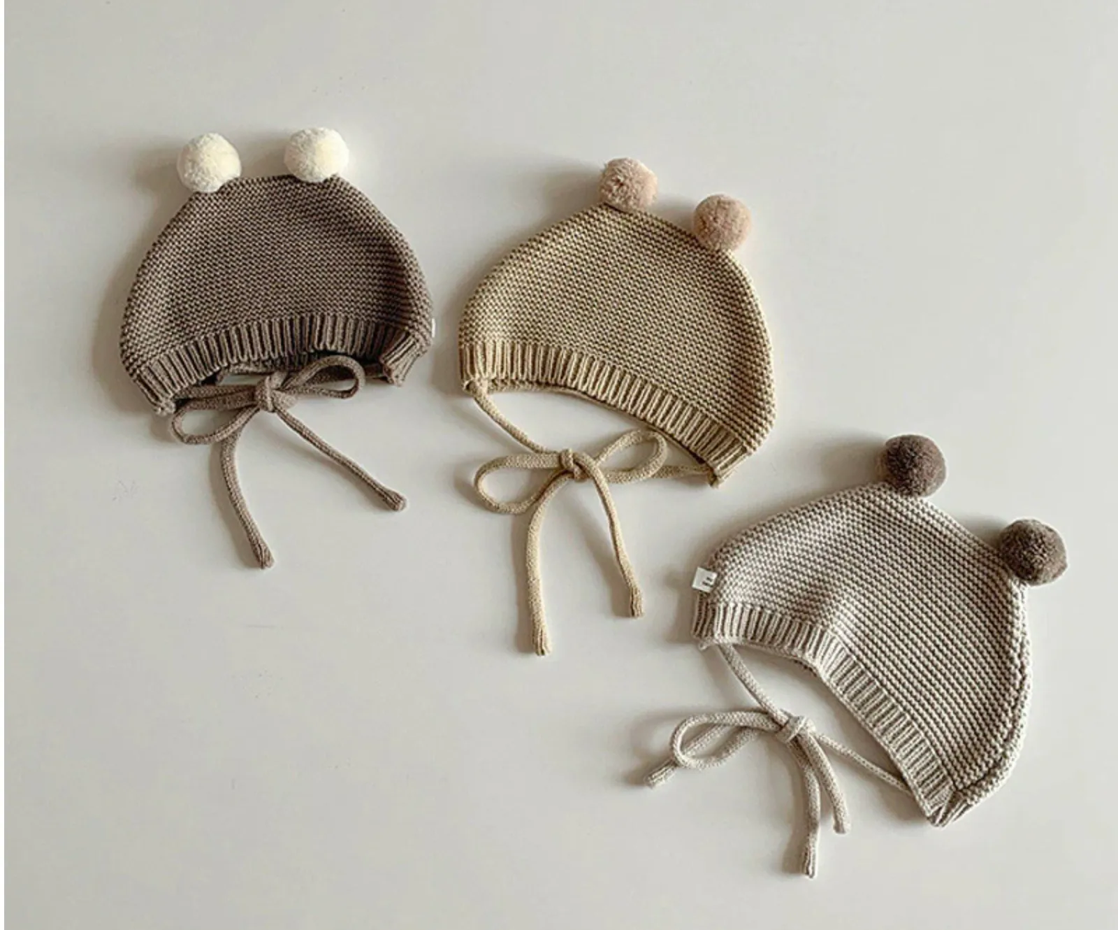Knitted Romper and Pom Pom Hat - Caramel
