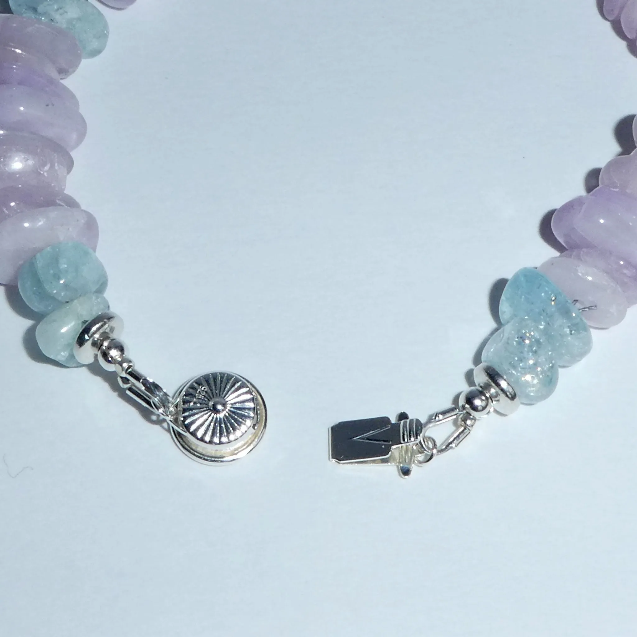 Kunzite and Aquamarine Beaded Bracelet