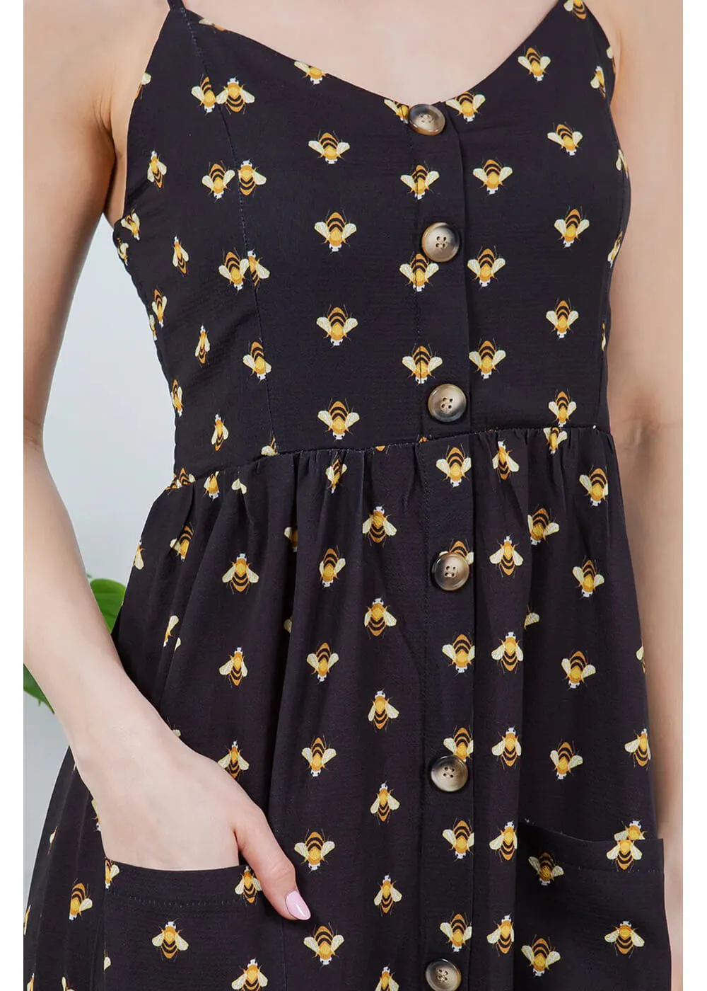 LA Soul Misty Busy Bee Maxi Dress Black
