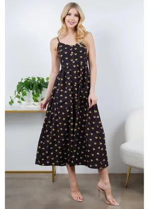 LA Soul Misty Busy Bee Maxi Dress Black
