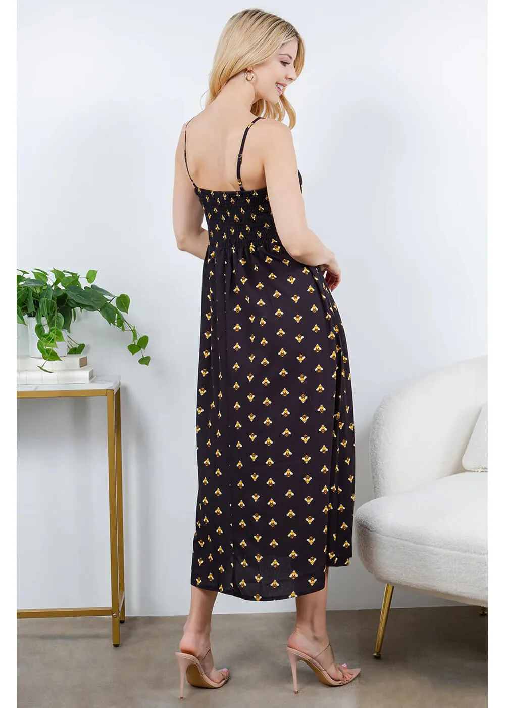 LA Soul Misty Busy Bee Maxi Dress Black