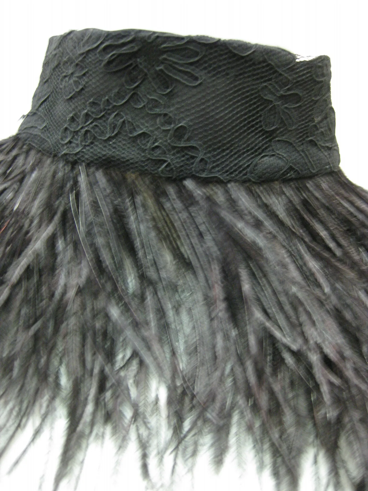 Lace Choker with Ostrich Feathers