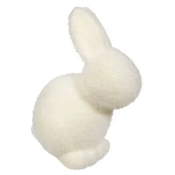 Large Flocked Pastel Seated Bunny