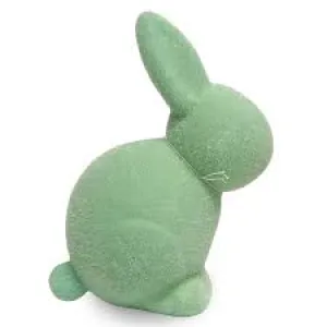 Large Flocked Pastel Seated Bunny