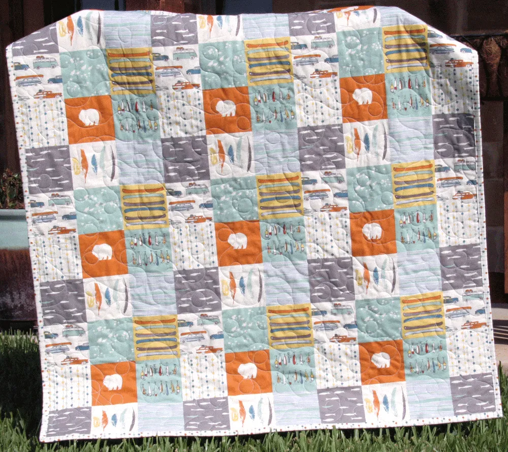 LAST ONES Feather River Quilt Kit, Panel Cheater Top Wholecloth, Woodland Patchwork