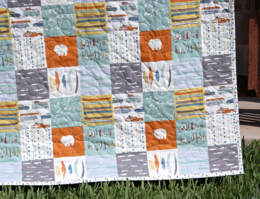 LAST ONES Feather River Quilt Kit, Panel Cheater Top Wholecloth, Woodland Patchwork