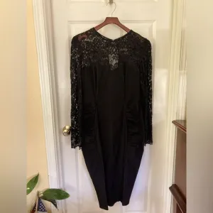 Laura Byrnes Pinup girl wiggle dress black lace from Fall 2014