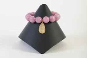 Lavender  Jade with  White Topaz Charm