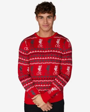 LFC Adult Fairisle Christmas Jumper Red