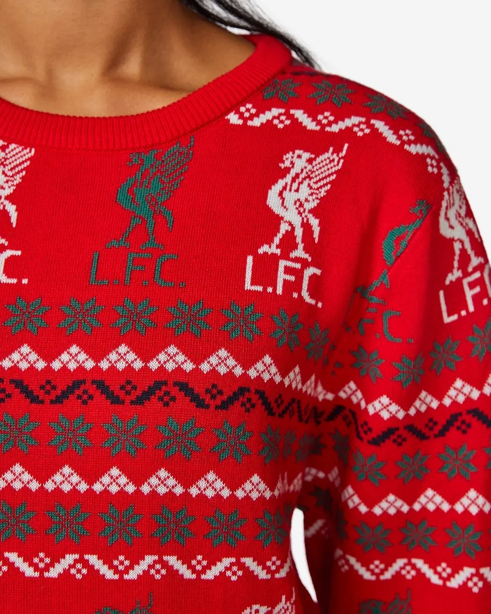 LFC Adult Fairisle Christmas Jumper Red